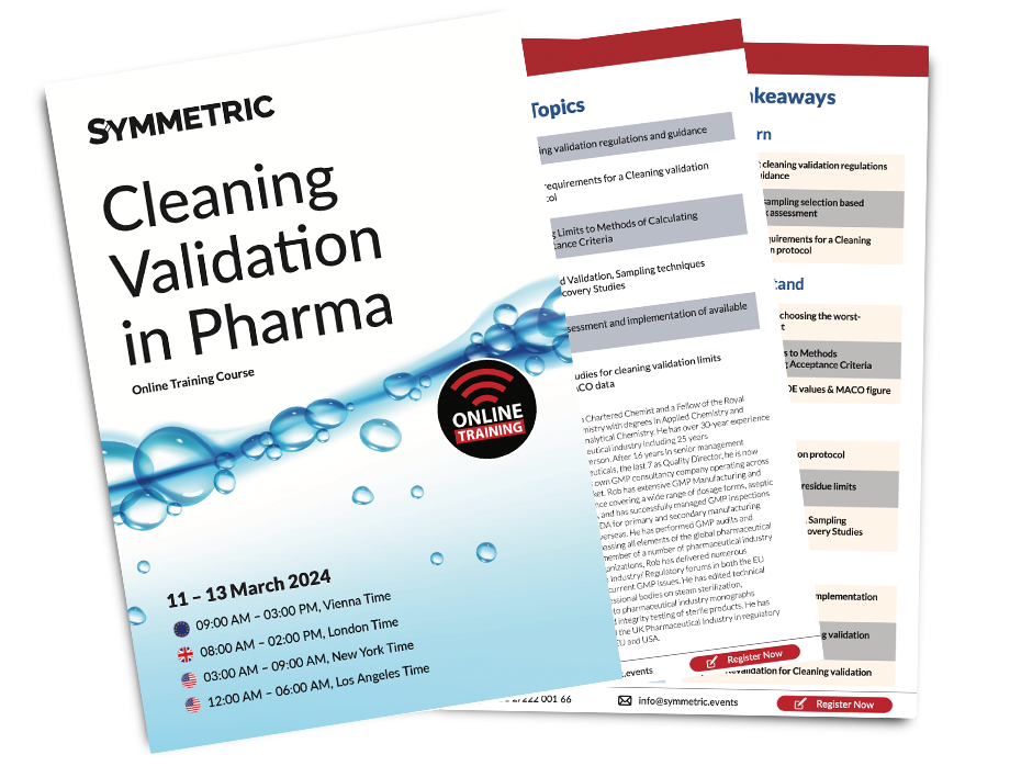 Cleaning Validation in Pharma training agenda