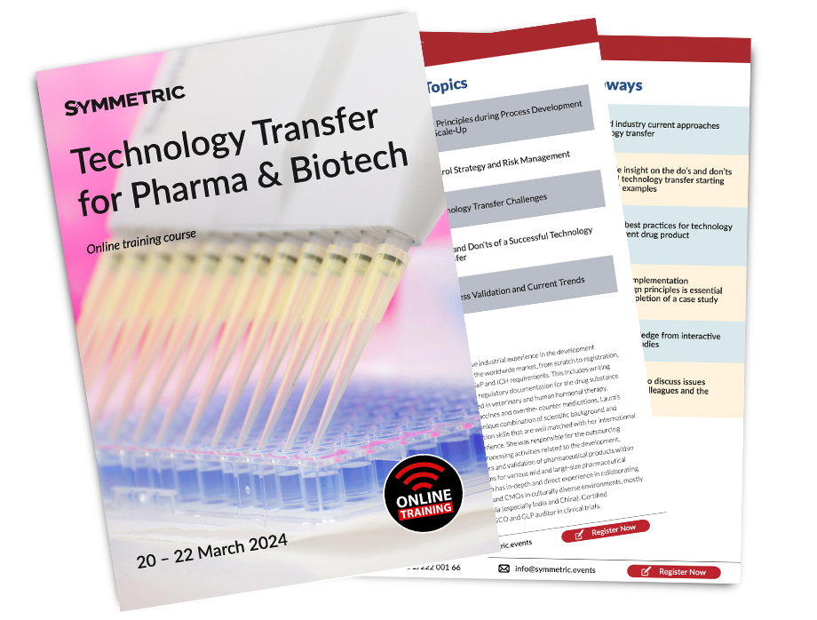 Technology Transfer for Pharma & Biotech training agenda